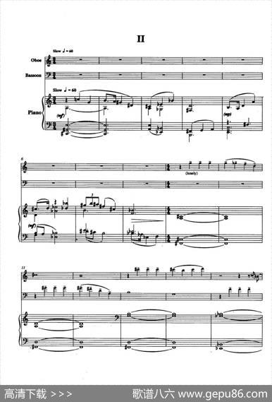 巴松双簧管与钢琴三重奏（2）（总谱）|安德列·普列文