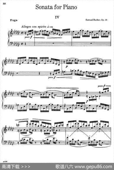塞缪尔·巴伯-降e小调钢琴奏鸣曲op.26v.4|塞缪尔·巴伯