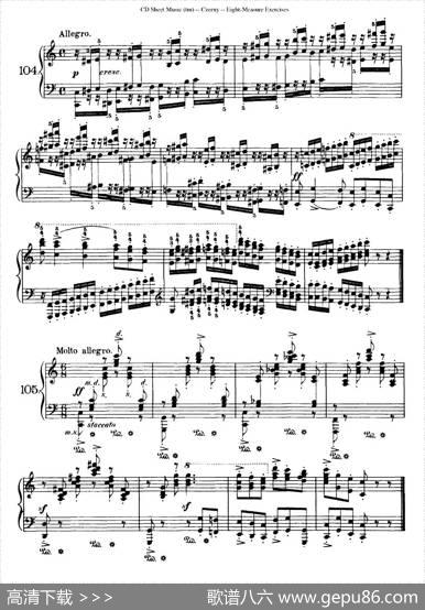 160Eight-MeasureExercises.Op.821（车尔尼160首钢琴八小节练习曲（104——121））|车尔尼