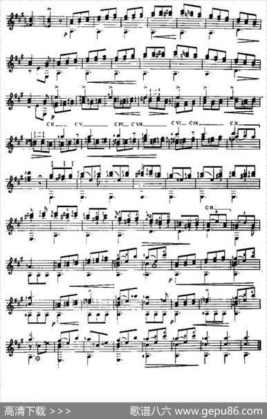 费尔南多·索尔古典吉他练习曲No.12（Op.6No.6）