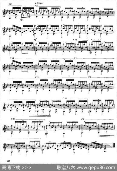 费尔南多·索尔古典吉他练习曲No.19（Op.29No.13）
