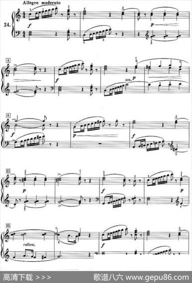 50首莱蒙钢琴练习曲作品37（NO.24）|莱蒙