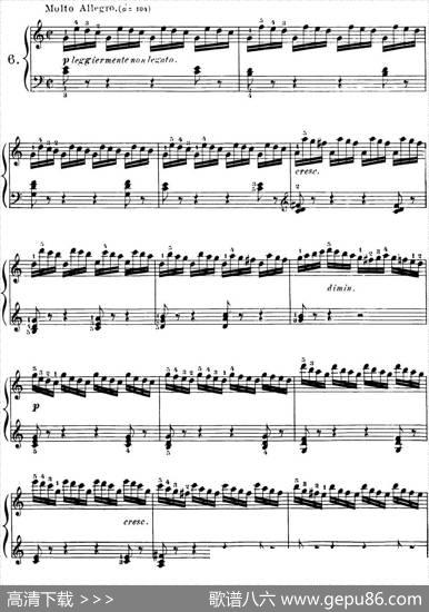40首车尔尼Op.299钢琴快速练习曲（NO.6）|车尔尼