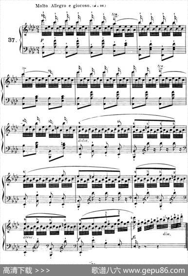 40首车尔尼Op.299钢琴快速练习曲（NO.37）|车尔尼