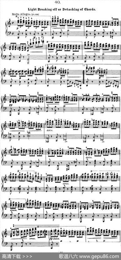 50首车尔尼Op.740钢琴手指灵巧技术练习曲（NO.40）|车尔尼