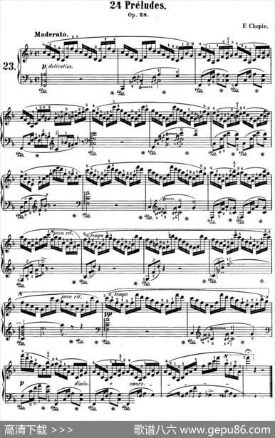 肖邦24首钢琴前奏曲Op.28No.23F大调|肖邦