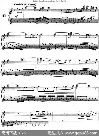 柯勒40首长笛提高练习曲OP.55（NO.12）|Kohler(柯勒)