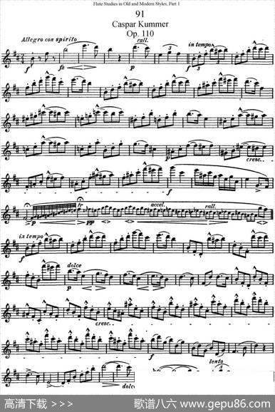 斯勒新老风格长笛练习重奏曲（第一部分）（NO.91）|SiegfriedThieleS.(斯勒)