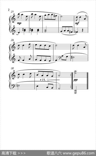 小草之歌（约翰·汤普森成人钢琴教程第一册）|王祖皆、张卓娅