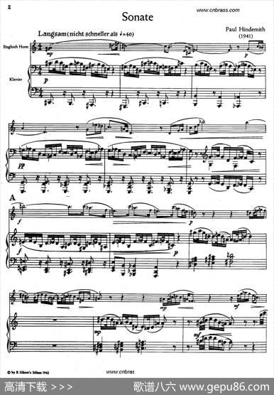 亨德米斯-奏鸣曲（圆号+钢琴）|亨德米斯