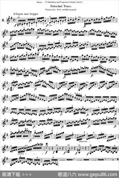 马扎斯小提琴练习曲Op.36第一册特殊练习曲（6）