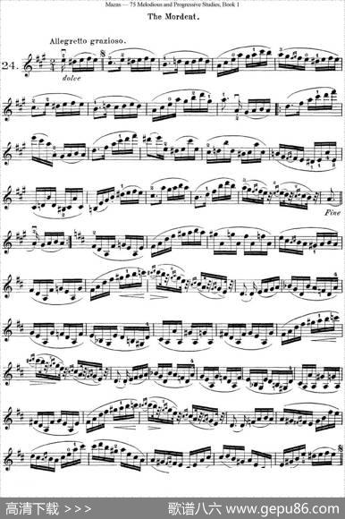 马扎斯小提琴练习曲Op.36第一册特殊练习曲（24）
