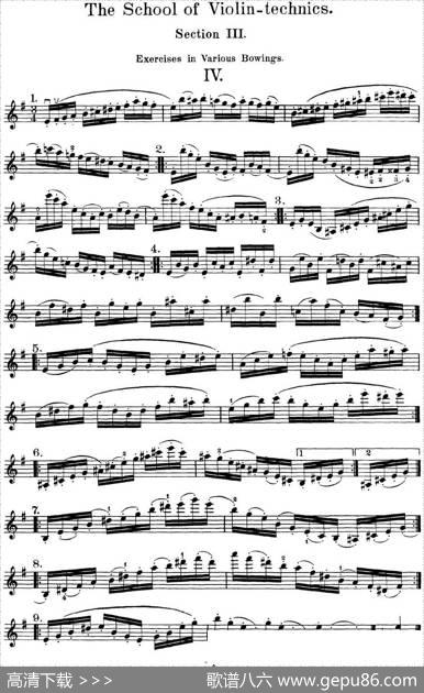 史拉迪克小提琴技术练习第3册（Ⅳ）