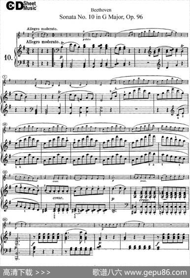 ViolinSonataNo.10inGMajorOp.96（小提琴+钢琴伴奏）