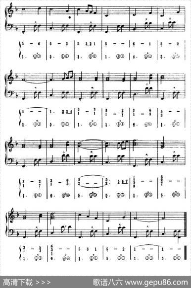 小白船（五线谱+简谱）|朝鲜民歌