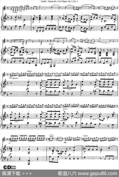 SonataNo.4inFMajorOp.5No.4（小提琴+钢琴伴奏）