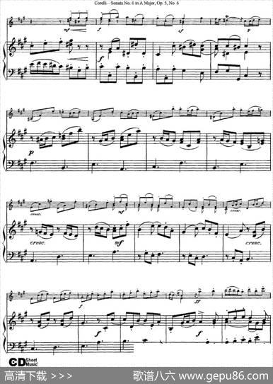 SonataNo.6inAMajorOp.5No.6（小提琴+钢琴伴奏）