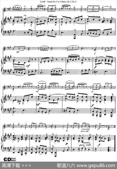 SonataNo.6inAMajorOp.5No.6（小提琴+钢琴伴奏）