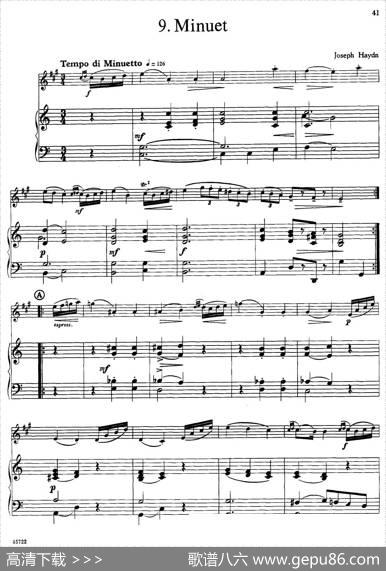 15首古典萨克斯独奏曲：9、Minuet（中音萨克斯+钢琴伴奏）