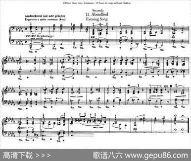 12首为孩子们而作的四手联弹曲Op.85（四手联弹）（12）|罗伯特·舒曼