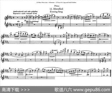 12首为孩子们而作的四手联弹曲Op.85（四手联弹）（12）|罗伯特·舒曼