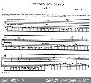 12EtudesforPiano（博尔科姆12首钢琴练习曲·2）|威廉·博尔科姆