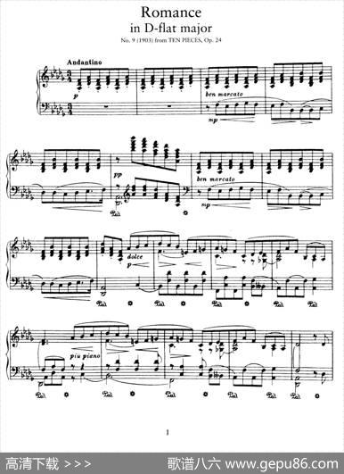 10PiecesOp.24（10首钢琴小品No.9）|简·西贝柳斯