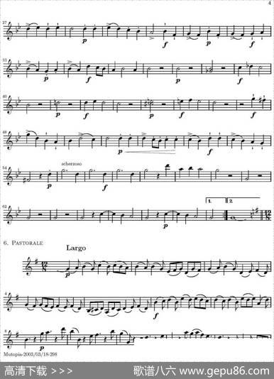 Op.6VIII.ConcertoGrosso（大协奏曲）（四重奏第二小提琴分谱）|柯瑞里