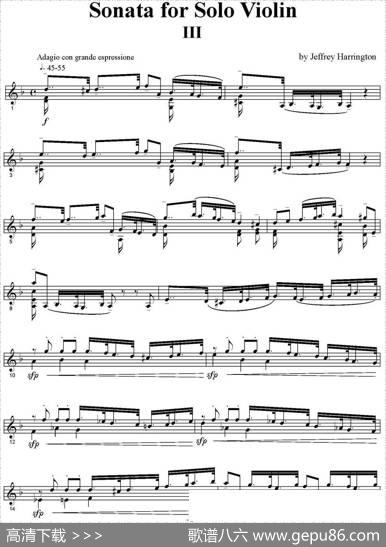 SonataforSoloviolin（小提琴奏鸣曲、III）|哈林顿