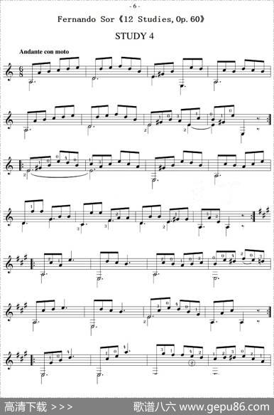 FernandoSor《12Studies,Op.60》（STUDY4）