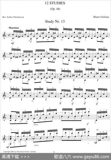 MauroGiuliani《12Studies,Op.48》（STUDY13）