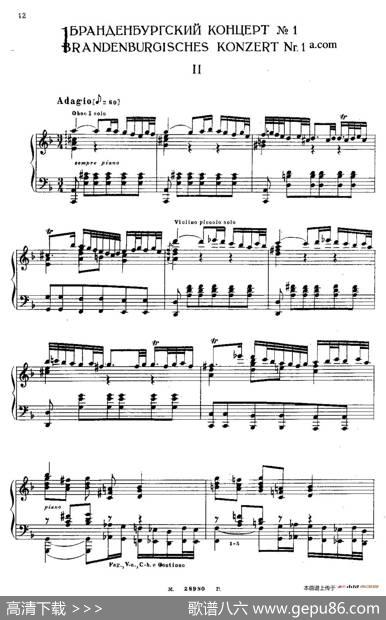 BrandenburgConcertoNo.1inFMajorBWV1046（F大调第一勃兰登堡协奏曲·第二乐章）|约翰·塞巴斯蒂安·巴赫（J.S.Bach,