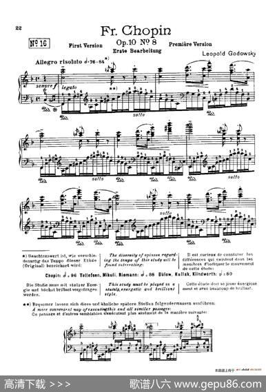 53首以肖邦练习曲为素材而作的练习曲（No.16）|里奥鲍尔德·戈多夫斯基