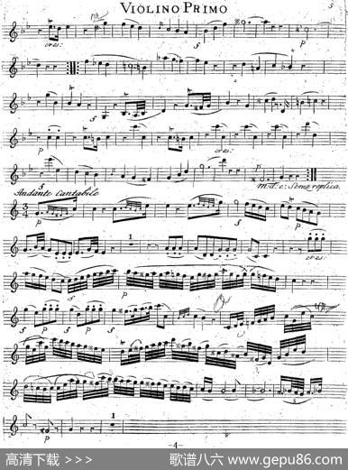 Mozart《QuartetNo.14inGMajor,K.387》（Violin1分谱）
