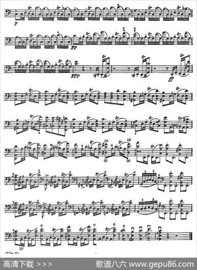 A.Piatti12CapriceOp.25（皮阿蒂12首大提琴随想曲)第八）