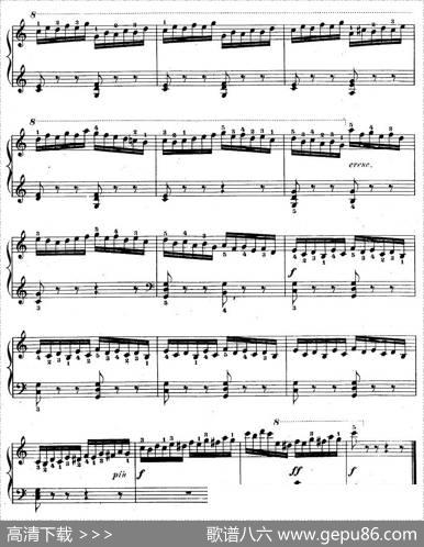 车尔尼《钢琴手指灵巧初步练习曲》之21