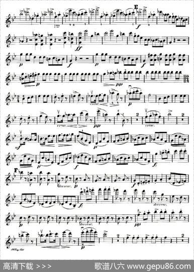 第一钢琴,小提琴，大提琴三重奏Op.99之小提琴分谱