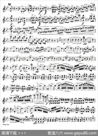 第一钢琴,小提琴，大提琴三重奏Op.99之小提琴分谱