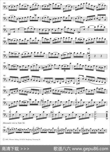 巴赫无伴奏大提琴练习曲之二