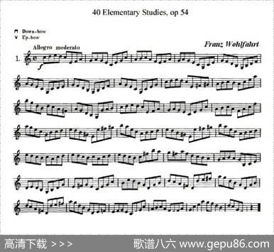 40首小提琴初级技巧练习曲之一|弗朗茨·沃尔法特