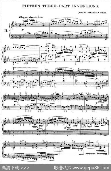 FIFTEENTHREE-PARTINVETIONS之二（15首3部创意曲之二）|Bach（巴赫）