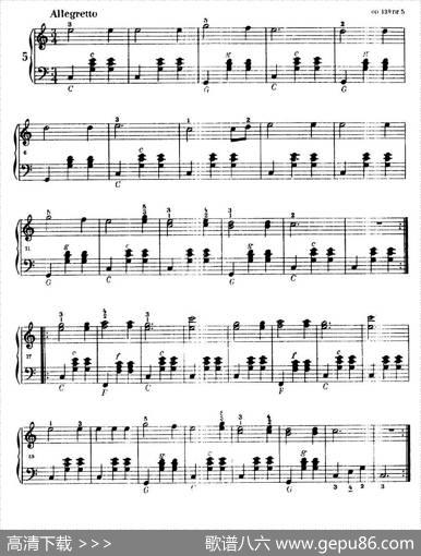 《车尔尼手风琴练习曲集》第Ⅰ册（第1—9首）