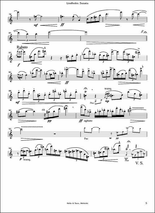 Sonata-长笛五线谱|长笛谱