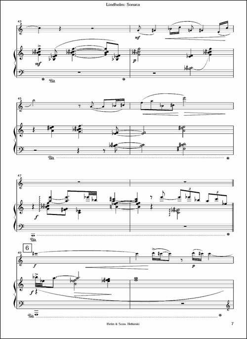 Sonata-长笛+钢琴-长笛五线谱|长笛谱