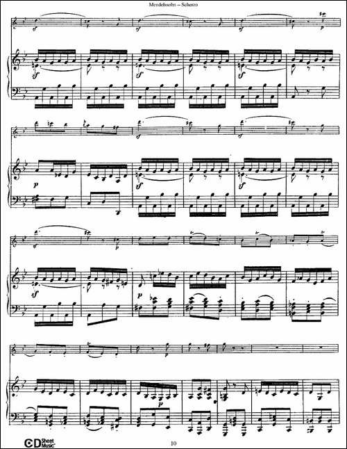 Scherzo-长笛+钢琴-长笛五线谱|长笛谱