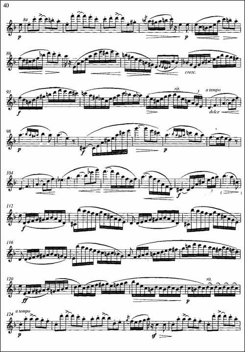 第二单元-中高级练习：断奏练习-练习曲-长笛五线谱|长笛谱