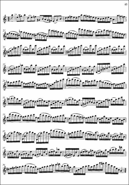 第二单元-中高级练习：断奏练习-乐曲：吉格舞曲-长笛五线谱|长笛谱