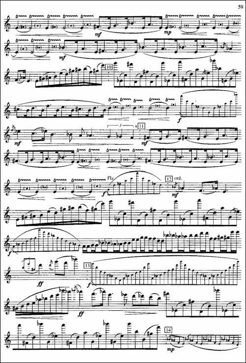 第二单元-中高级练习：节奏练习-练习曲-长笛五线谱|长笛谱