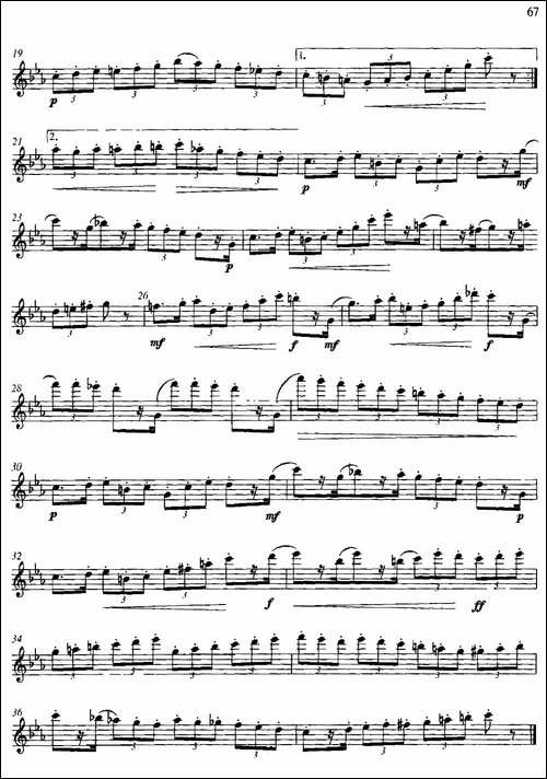 第二单元-中高级练习：节奏练习-乐曲：快板-长笛五线谱|长笛谱