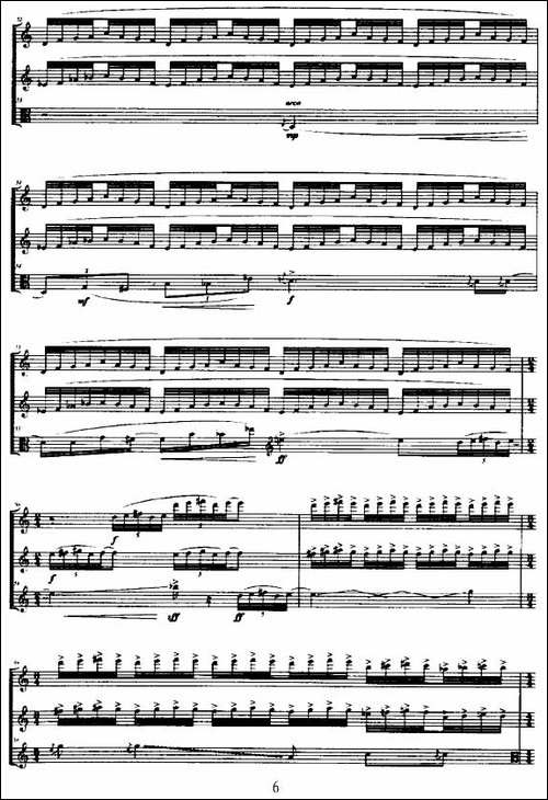 合-长笛+单簧管+中提琴-长笛五线谱|长笛谱